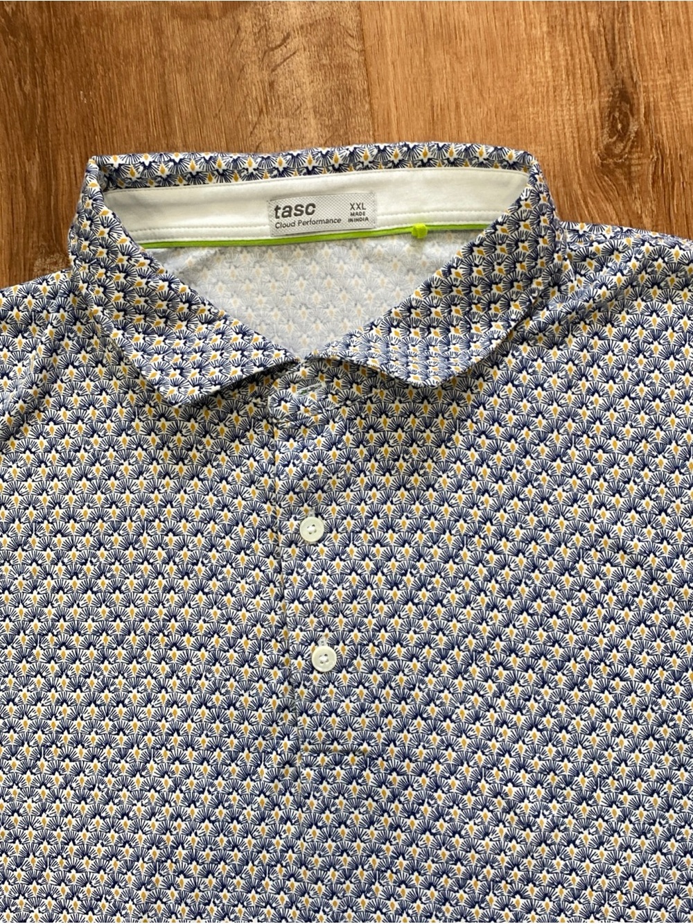 Tasc Cloud Performance Men's 2XL Polo Shirt Geometric Print Golf Lightweight